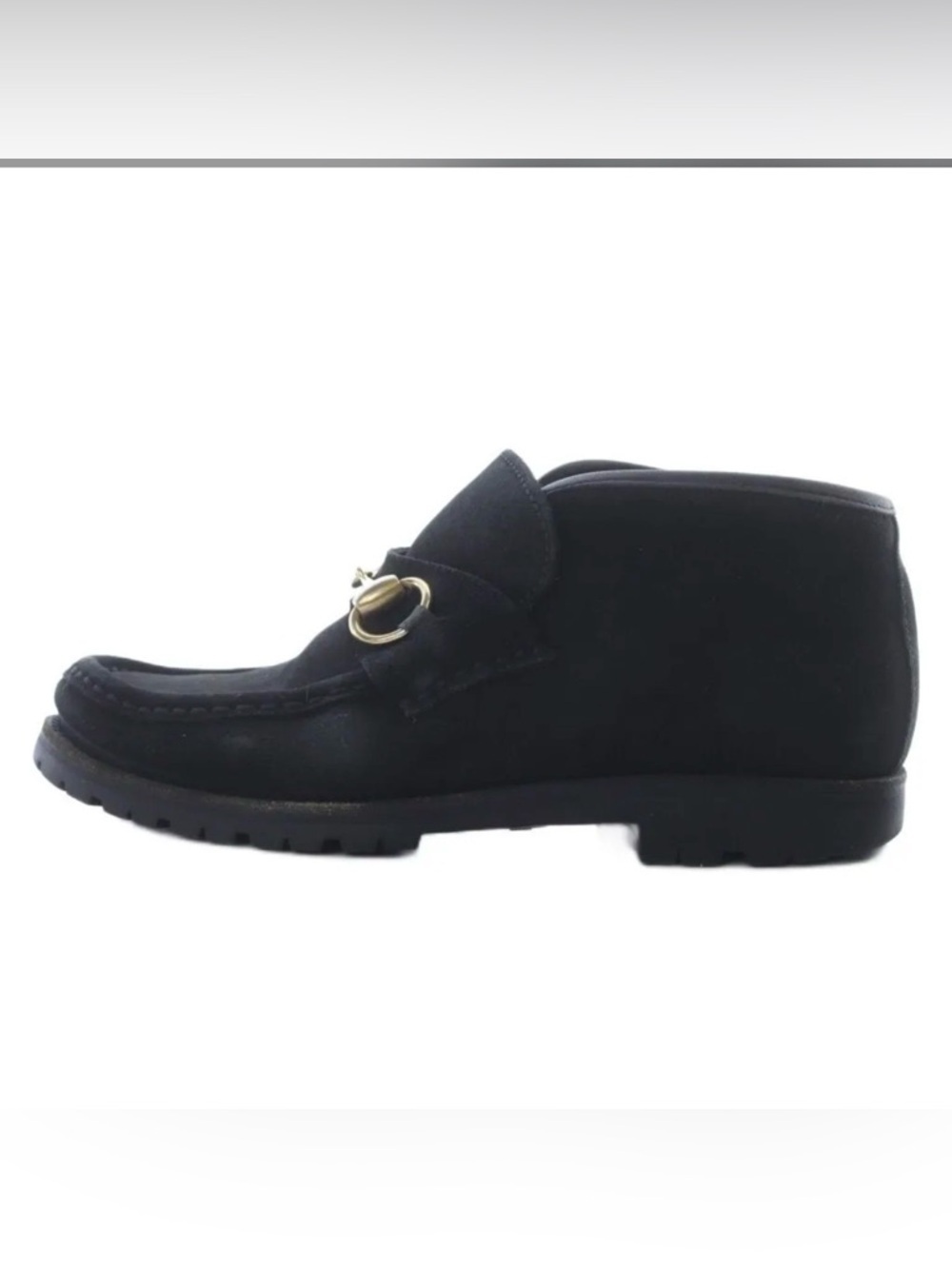 Gucci women Black Suede Horsebit Loafers ankle boots size 5 - Picture 6 of 8